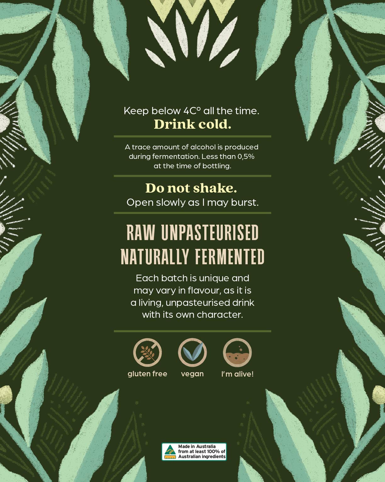 Australian Native Lemon Myrtle Kombucha - 6 Pack