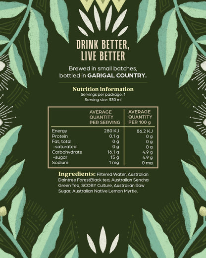 Australian Native Lemon Myrtle Kombucha - 6 Pack